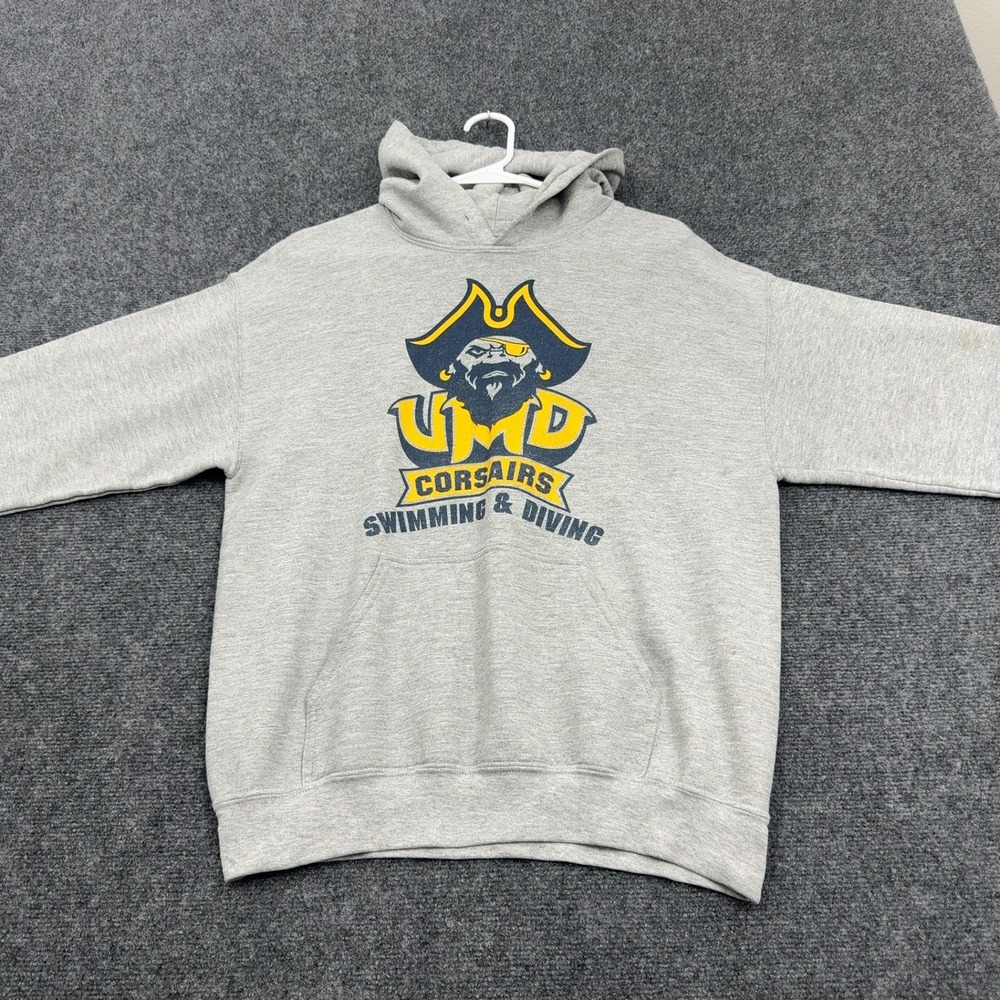 UMD‎ Corsairs Gildan Hoodie Mens M Grey Cotton Polyester Swimming Diving Sporty